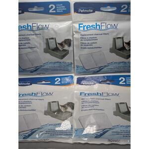 Lot of 4 Petmate Fresh Flow Replacement Charcoal Filters 2 Pack PB24145C